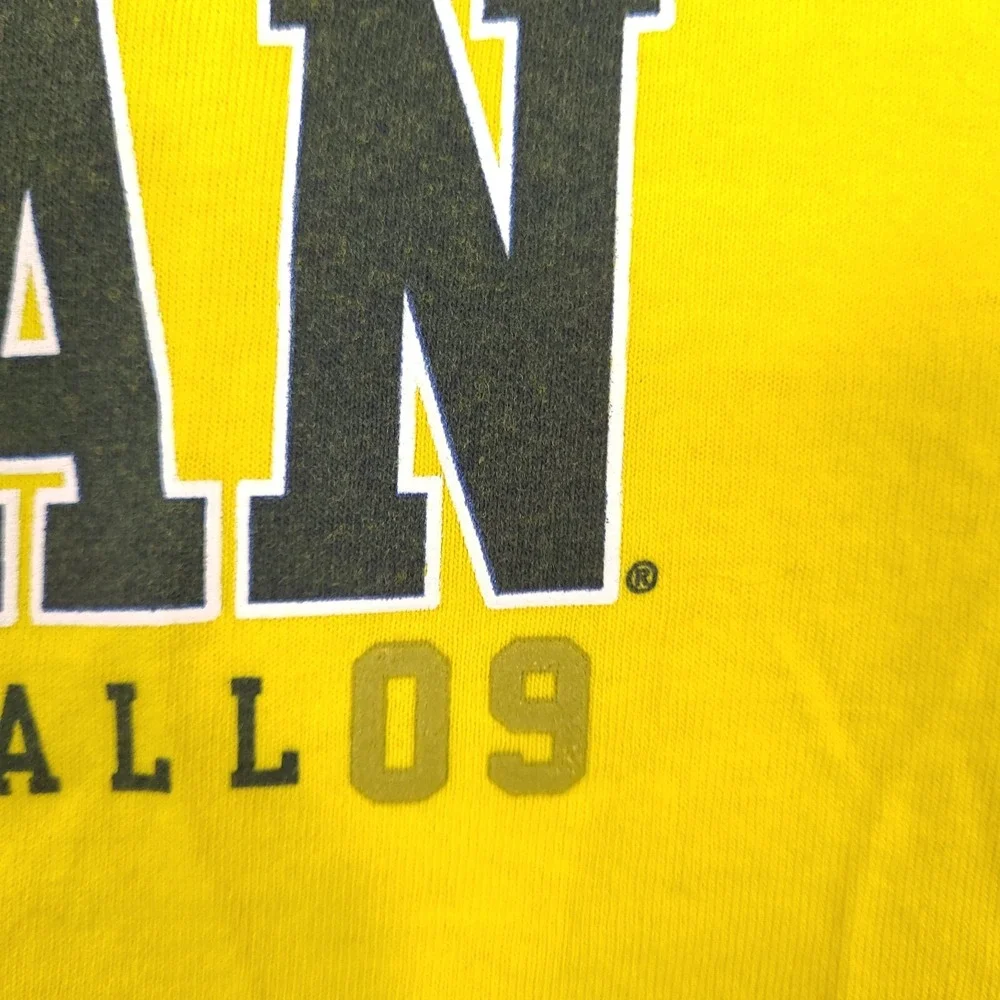 Michigan Wolverines Shirt Men XXL Yellow Adidas NCAA Football The Big House 2009